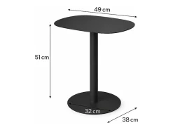 Mesita Auxiliar Salón, Metálica, Diseño Escandinavo, Funcional – Negro - 51*49*38 cm – SKANDY