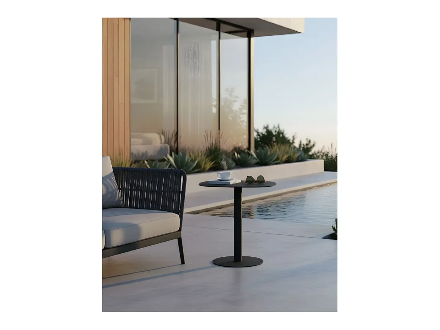 Mesita Auxiliar Salón, Metálica, Diseño Escandinavo, Funcional – Negro - 51*49*38 cm – SKANDY