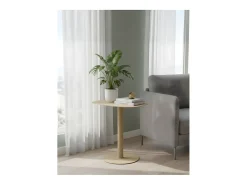 Mesita Auxiliar Salón, Metálica, Diseño Escandinavo, Funcional – color Arena - 51*49*38 cm – SKANDY