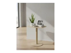Mesita Auxiliar Salón, Metálica, Diseño Escandinavo, Funcional – color Arena - 51*49*38 cm – SKANDY