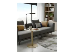 Mesita Auxiliar Salón, Metálica, Diseño Escandinavo, Funcional – color Arena - 51*49*38 cm – SKANDY