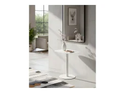 Mesita Auxiliar Salón, Metálica, Diseño Escandinavo, Funcional – Blanco - 51*49*38 cm – SKANDY