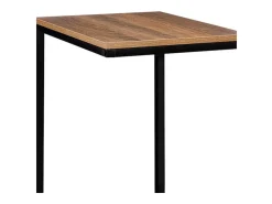 Mesita auxiliar salón negro/madera 66,5x35x45 cm