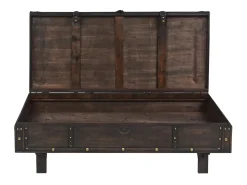 Mesita de centro de madera maciza estilo vintage 120x55x35 cm