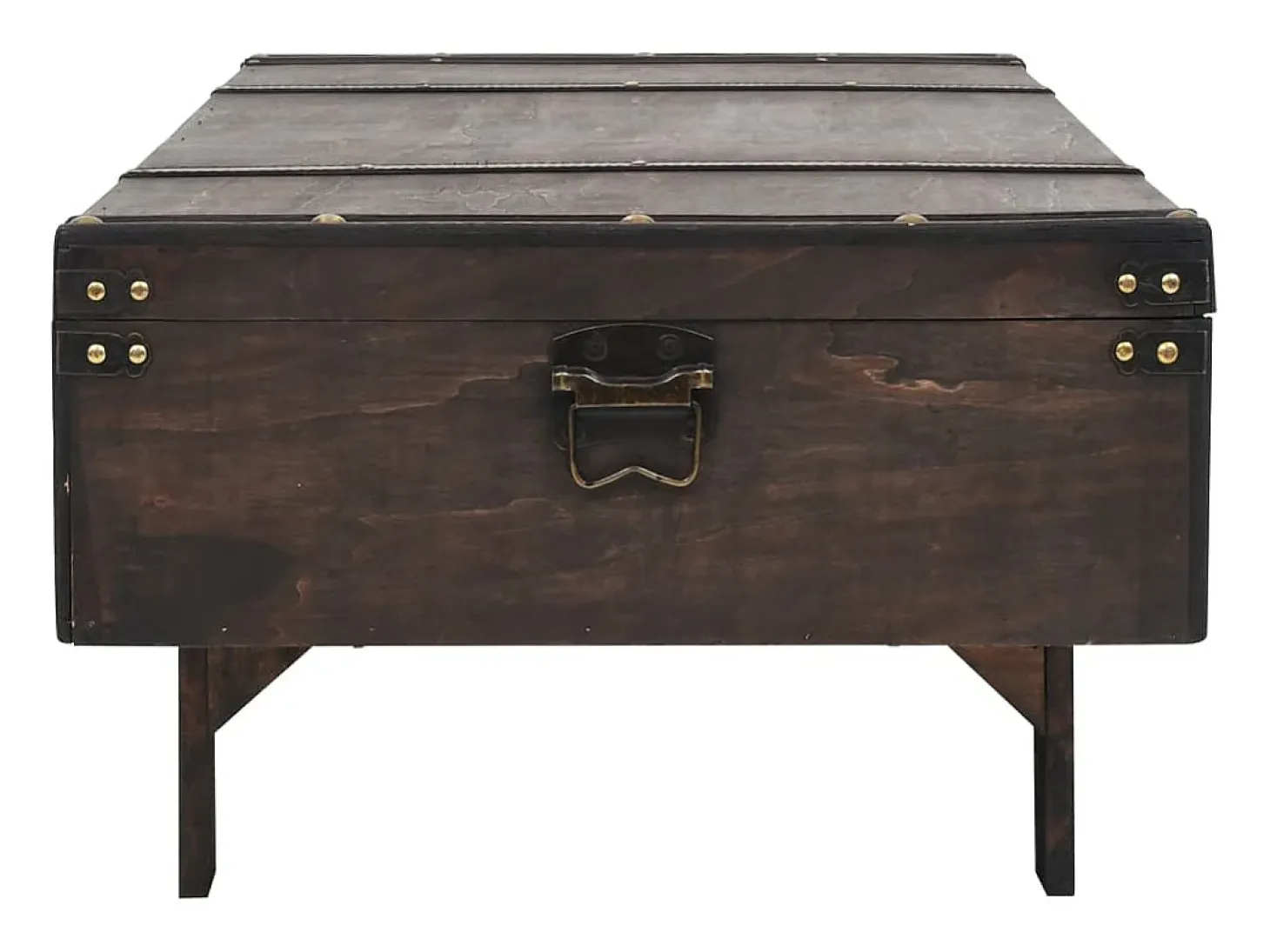 Mesita de centro de madera maciza estilo vintage 120x55x35 cm