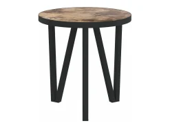 Mesita de centro MDF negro y amarillo Ø35 cm
