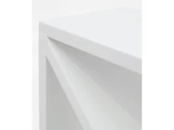 Mesita de madera maciza en tono blanco de 40x40cm - STOKE - DECOWOOD