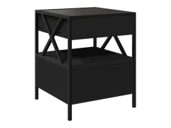 Mesita de noche con Infinity LED negra 40x40x51 cm