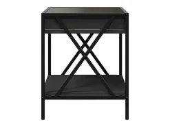 Mesita de noche con Infinity LED negra 40x40x49 cm