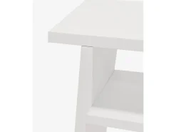 Mesita de noche de madera maciza en tono blanco 20x60cm - ARITZ - DECOWOOD