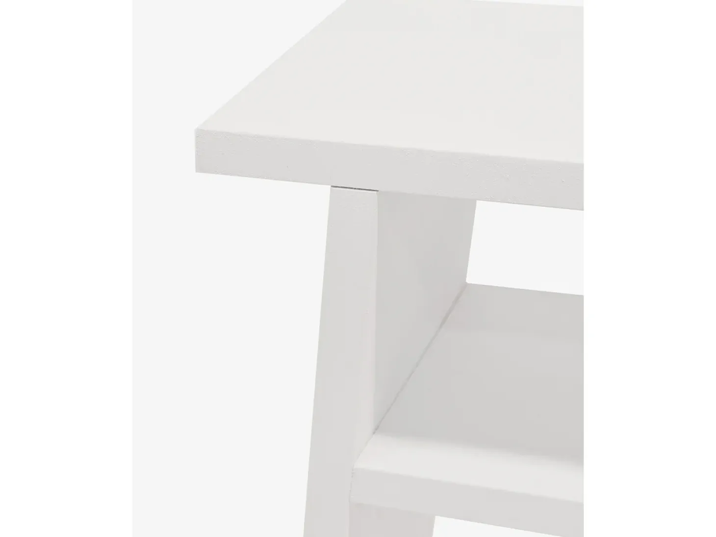 Mesita de noche de madera maciza en tono blanco 20x60cm - ARITZ - DECOWOOD