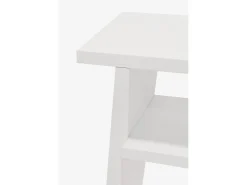Mesita de noche de madera maciza en tono blanco 20x60cm - ARITZ - DECOWOOD