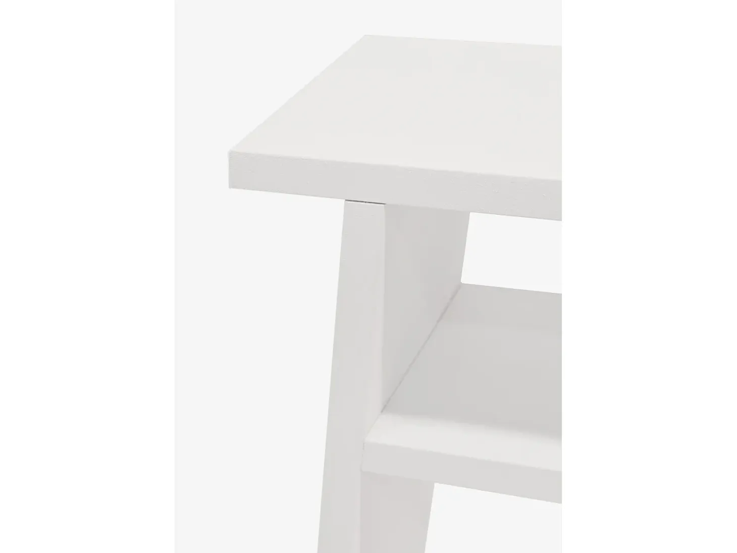 Mesita de noche de madera maciza en tono blanco 20x60cm - ARITZ - DECOWOOD