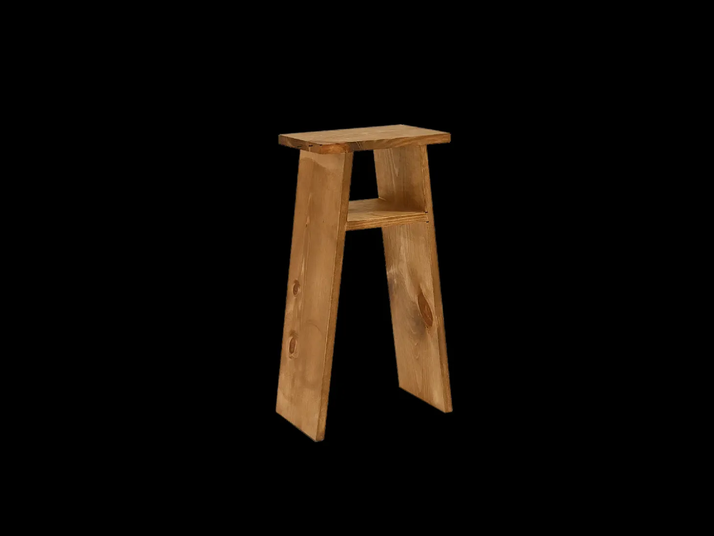Mesita de noche de madera maciza en tono blanco 20x60cm - ARITZ - DECOWOOD