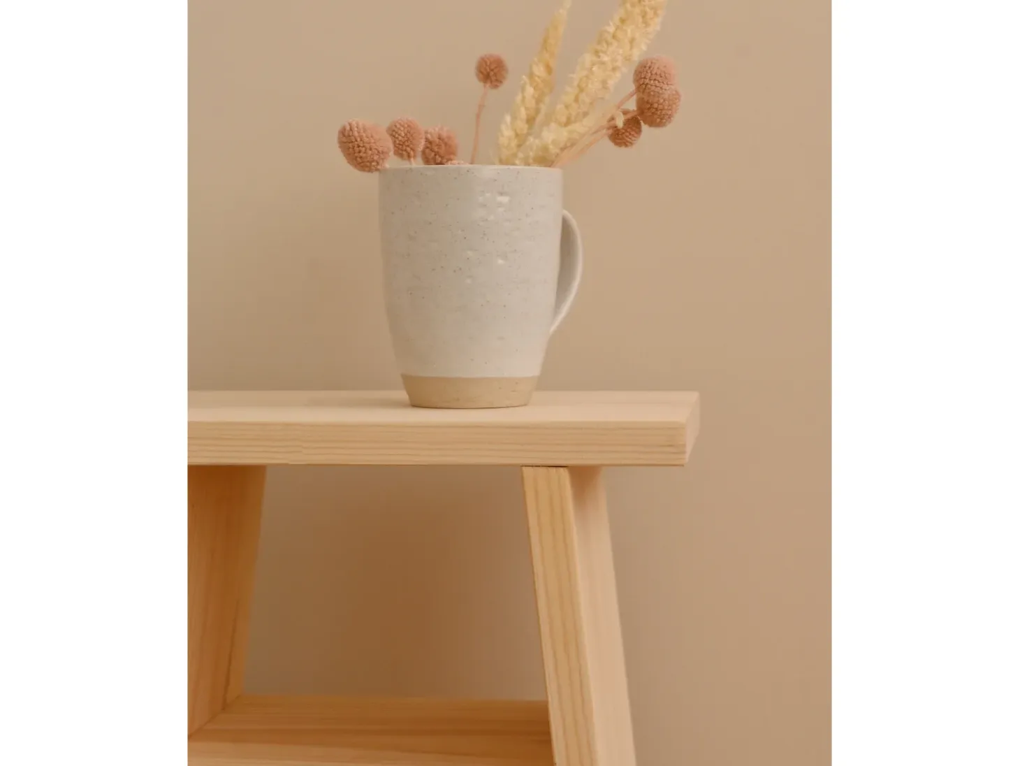 Mesita de noche de madera maciza en tono natural de 20x60cm - ARITZ - DECOWOOD