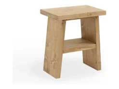 Mesita de noche o auxiliar madera maciza en tono roble oscuro de 45x39cm - FRIDA - DECOWOOD