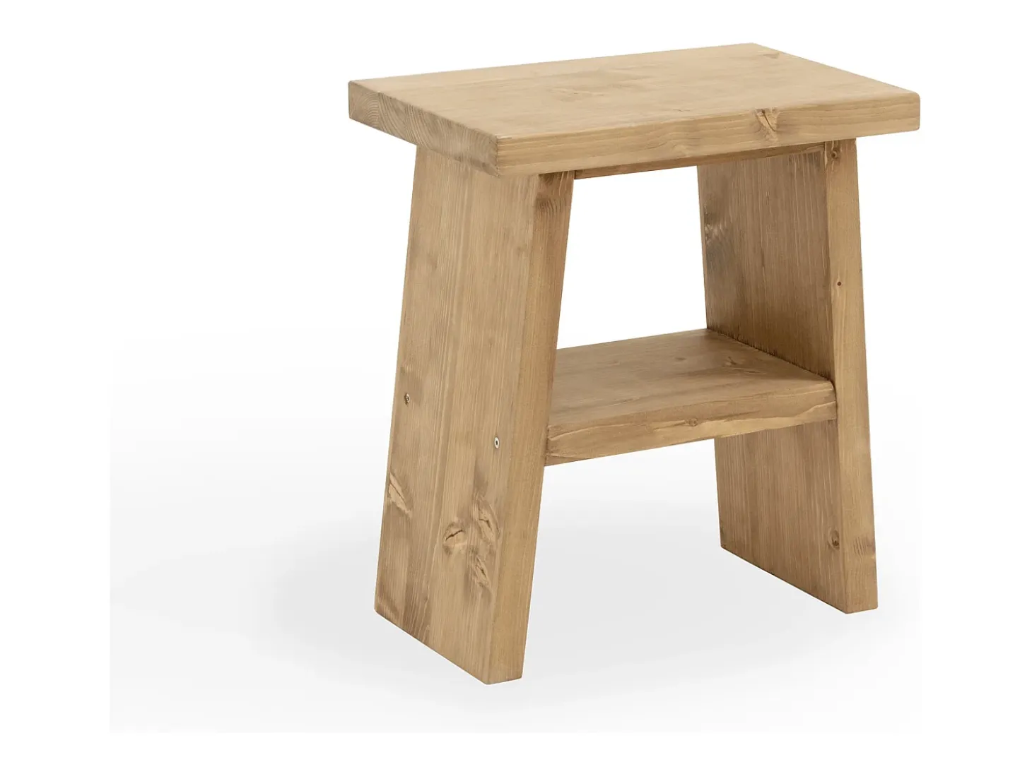 Mesita de noche o auxiliar madera maciza en tono roble oscuro de 45x39cm - FRIDA - DECOWOOD