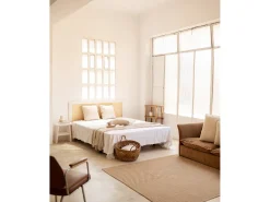 Mesita de noche o auxiliar madera maciza en tono blanco de 45x39cm - FRIDA - DECOWOOD