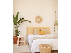 Mesita de noche o auxiliar madera maciza en tono natural de 45x39cm - FRIDA - DECOWOOD