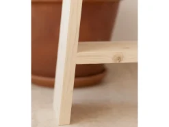Mesita de noche o auxiliar madera maciza en tono natural de 45x39cm - FRIDA - DECOWOOD