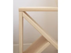 Mesita de noche o auxiliar de madera maciza en tono natural de 50x50cm - STOKE - DECOWOOD