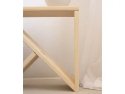 Mesita de noche o auxiliar de madera maciza en tono natural de 50x50cm - STOKE - DECOWOOD