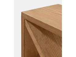 Mesita de noche o auxiliar de madera maciza tono roble oscuro 50x50cm - STOKE - DECOWOOD
