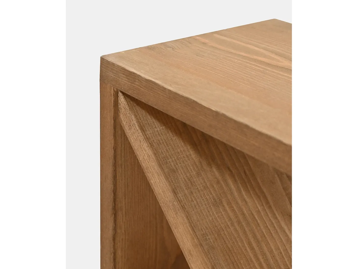 Mesita de noche o auxiliar de madera maciza tono roble oscuro 50x50cm - STOKE - DECOWOOD