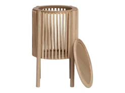 Mesita de noche redonda de madera de pino Vénus de Made in Meubles