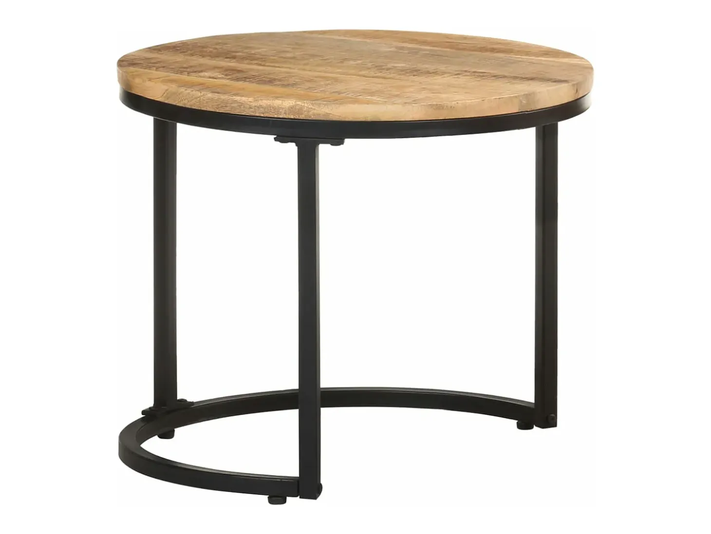 Mesitas auxiliares 3 Piezas madera de mango rugosa