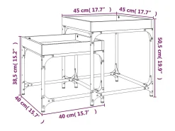 Mesitas auxiliares 2 uds madera contrachapada negra