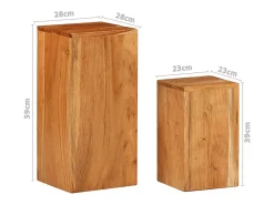 Mesitas auxiliares 2 unidades madera maciza de acacia
