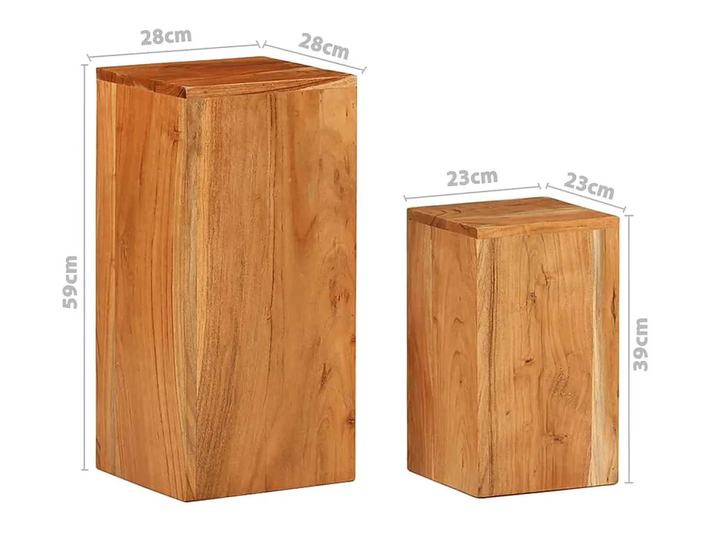 Mesitas auxiliares 2 unidades madera maciza de acacia