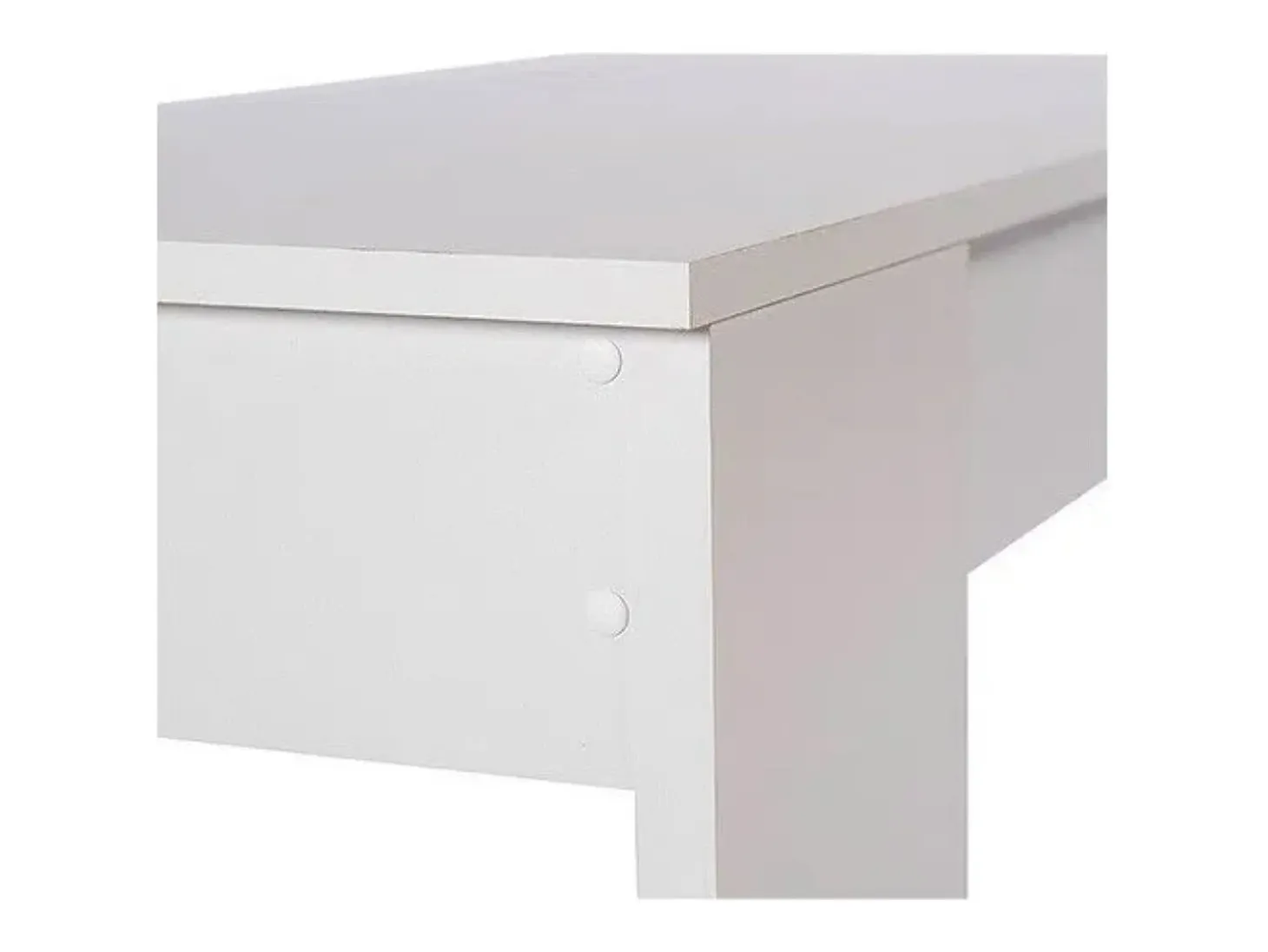 Meyvaser - Mesa de Centro Elevable, Mesita de Sal贸n o Comedor, Acabado en Color Blanco, Medidas: 90 cm (Ancho) x 50 cm (Fondo) x 46-57 cm (Alto)