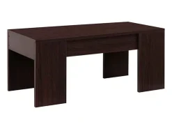 Meyvaser - Mesa de Centro Elevable, Mesita de Sal贸n o Comedor, Acabado en Color Wengue, Medidas: 90 cm (Ancho) x 50 cm (Fondo) x 46-57 cm (Alto)