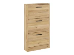 Meyvaser - Zapatero 3 Puertas, Zapatero Estrecho, Acabado en Color Mauvella, Medidas: 108 cm (Alto) x 60 cm (Ancho) x 17 cm (Fondo)