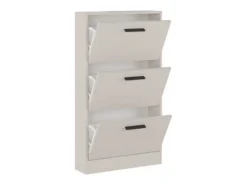 Meyvaser - Zapatero 3 Puertas, Zapatero Estrecho, Acabado en Color Beige, Medidas: 108 cm (Alto) x 60 cm (Ancho) x 17 cm (Fondo)