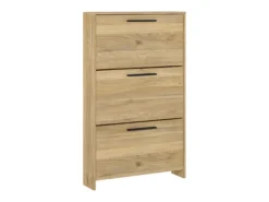 Meyvaser - Zapatero con 3 Puertas, Mueble para Zapatos Estrecho en Color Mauvella, Medidas: 115 cm (Alto) x 68,5 cm (Ancho) x 17 cm (Fondo)