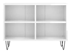 Miami Mueble de TV madera de ingeniería blanco brillo 69,5x30x50 cm
