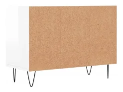 Miami Mueble de TV madera de ingeniería blanco brillo 69,5x30x50 cm