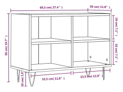 Miami Mueble de TV madera de ingeniería blanco brillo 69,5x30x50 cm