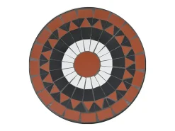 Michael Alan Mesa de bistró de mosaico cerámica terracota y blanco Ø50x70 cm