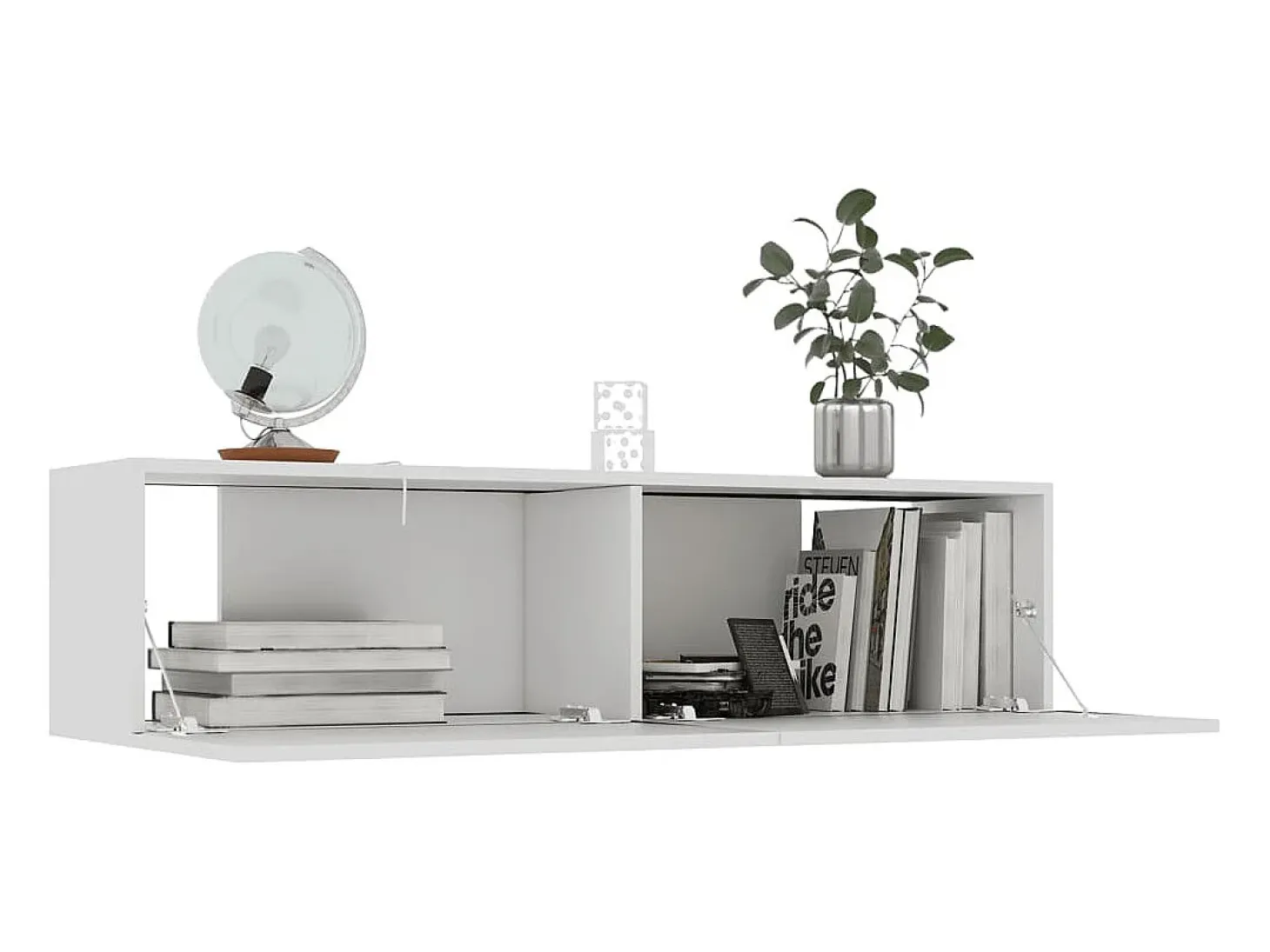 Mitchel Mueble de TV madera de ingeniería blanco 120x30x30 cm