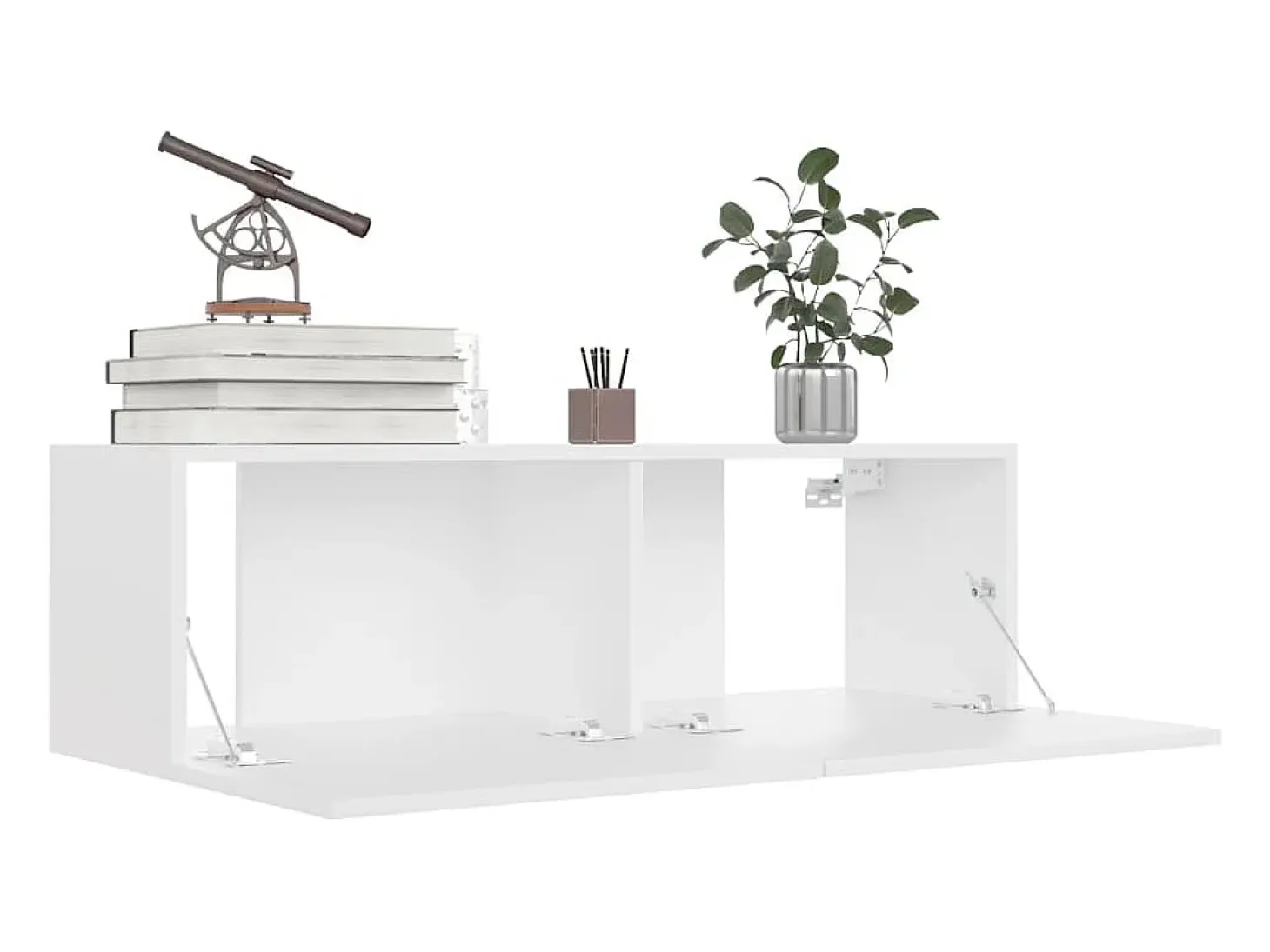 Mitchel Mueble para TV pared madera contrachapada blanco 100x30x30 cm