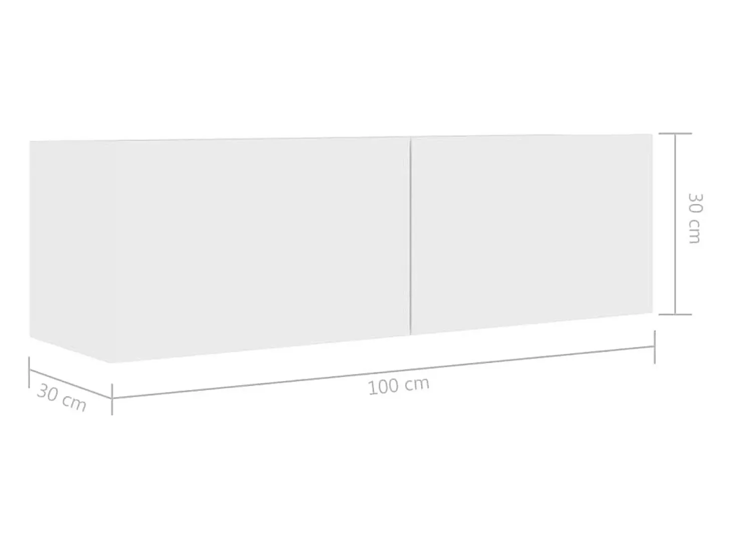 Mitchel Mueble para TV pared madera contrachapada blanco 100x30x30 cm