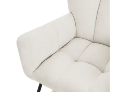 ML-Design Mecedora Beige, con Funda de Tejido, Estructura de Acero para Dormir