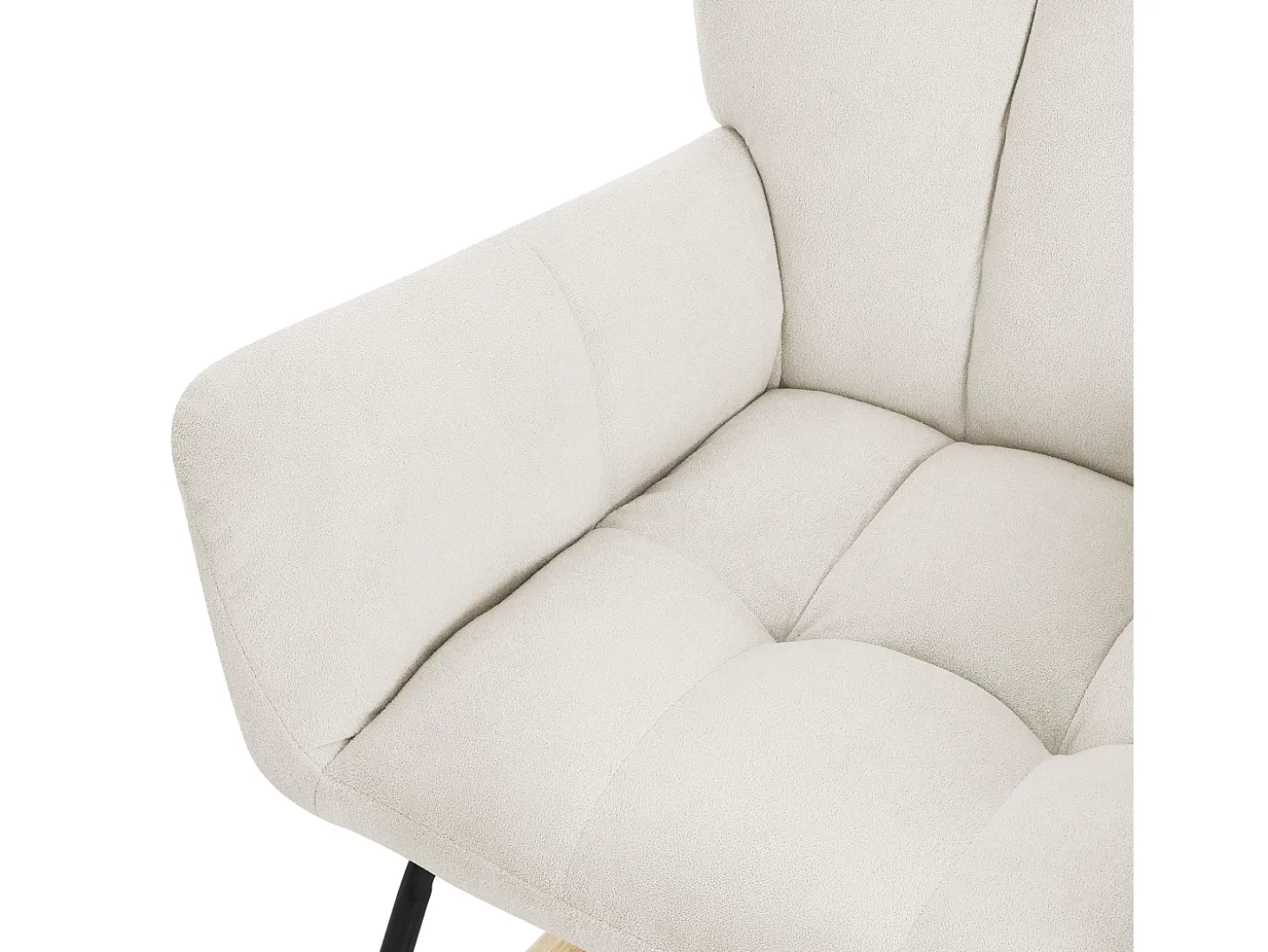 ML-Design Mecedora Beige, con Funda de Tejido, Estructura de Acero para Dormir