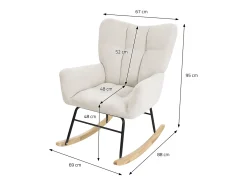 ML-Design Mecedora Beige, con Funda de Tejido, Estructura de Acero para Dormir