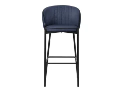 ML-Design 2x Taburetes de bar azul oscuro con tapizado de tela, 76cm sillas con respaldo y reposapíes, estructura metálica sillones para encimera
