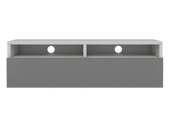 Mobile TV con cassetto - bianco opaco / grigio lucido con LED - 100 cm - REDNAW